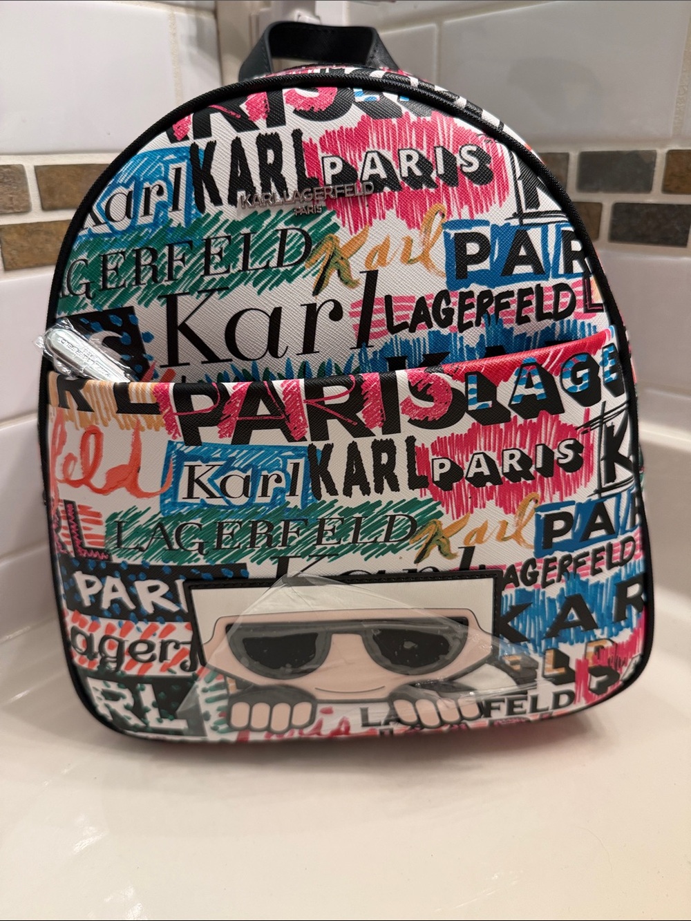 Karl Lagerfeld Colorful Logo Backpack - Multi NWT